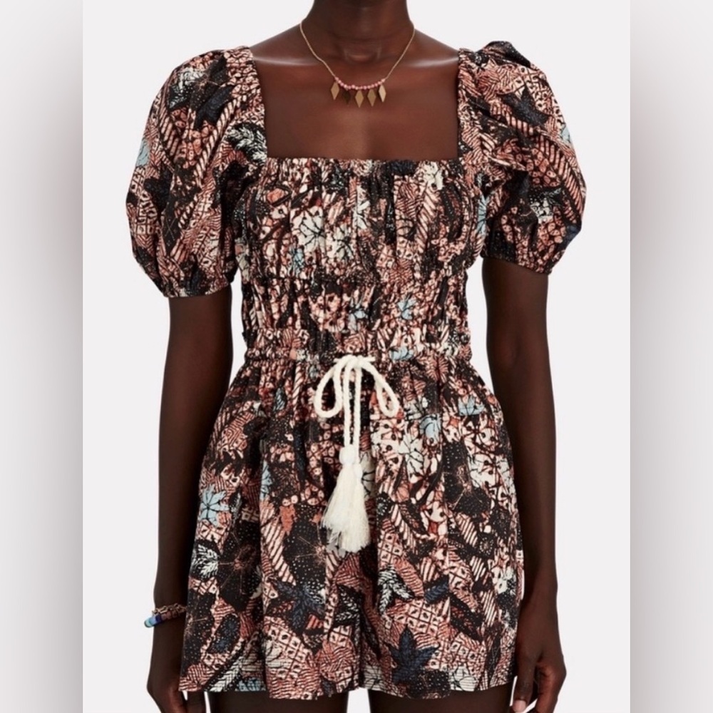 Ulla Johnson Alegria Playsuit Romper Puff Sleeve in Rosewood Size 0 - Picture 2 of 15